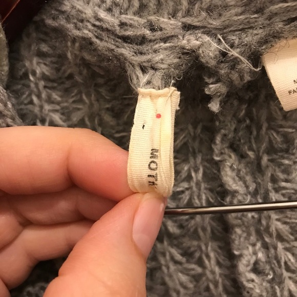 Anthropologie Moth Rocia Sweater Cardigan Small gray ruffles wool - Picture 10 of 13